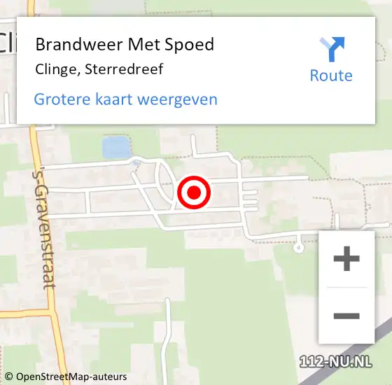 Locatie op kaart van de 112 melding: Brandweer Met Spoed Naar Clinge, Sterredreef op 2 mei 2022 23:28