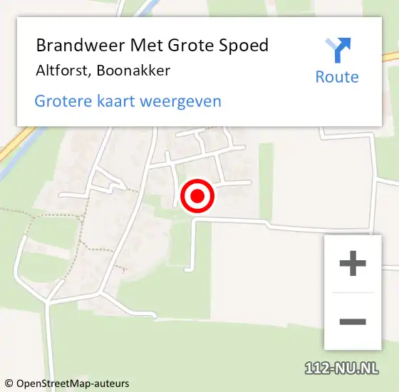 Locatie op kaart van de 112 melding: Brandweer Met Grote Spoed Naar Altforst, Boonakker op 3 mei 2022 00:20