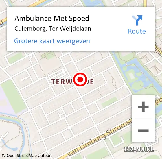 Locatie op kaart van de 112 melding: Ambulance Met Spoed Naar Culemborg, Ter Weijdelaan op 3 mei 2022 03:49