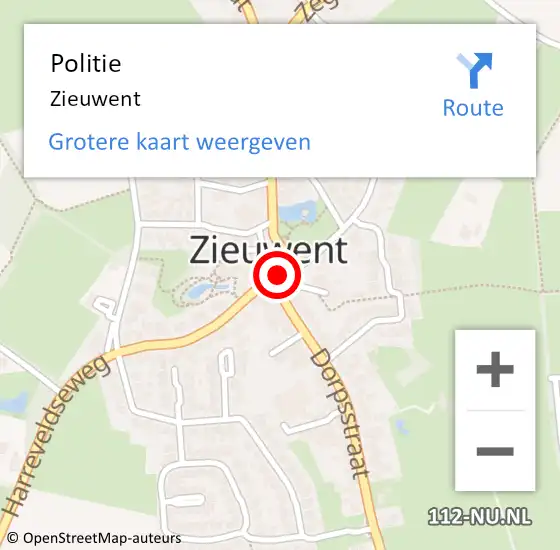 Locatie op kaart van de 112 melding: Politie Zieuwent op 3 mei 2022 08:25