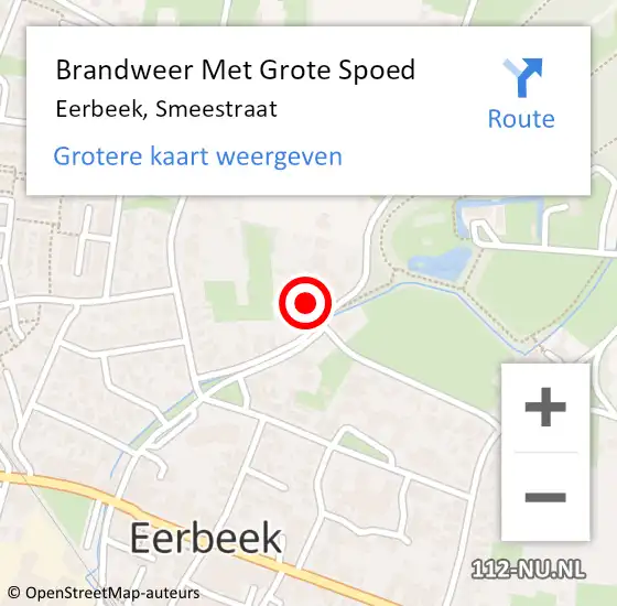 Locatie op kaart van de 112 melding: Brandweer Met Grote Spoed Naar Eerbeek, Smeestraat op 3 mei 2022 09:03