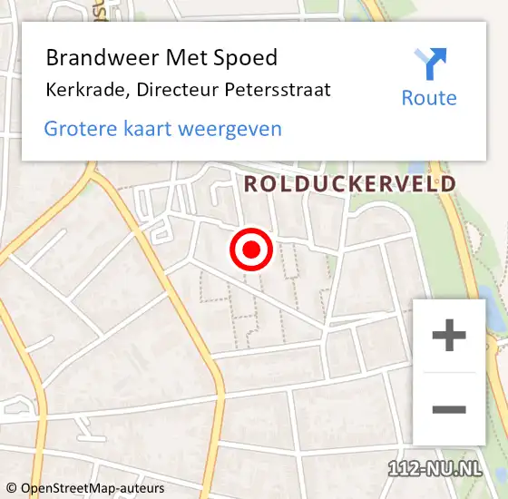 Locatie op kaart van de 112 melding: Brandweer Met Spoed Naar Kerkrade, Directeur Petersstraat op 3 mei 2022 09:11