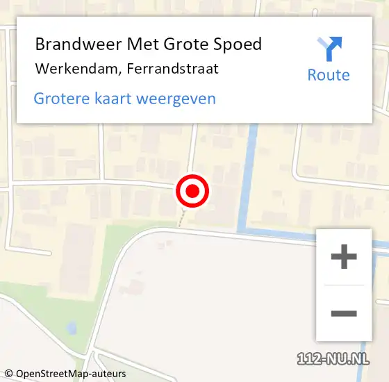 Locatie op kaart van de 112 melding: Brandweer Met Grote Spoed Naar Werkendam, Ferrandstraat op 3 mei 2022 09:22