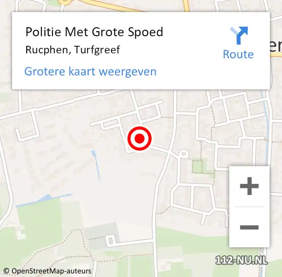 Locatie op kaart van de 112 melding: Politie Met Grote Spoed Naar Rucphen, Turfgreef op 3 mei 2022 09:58