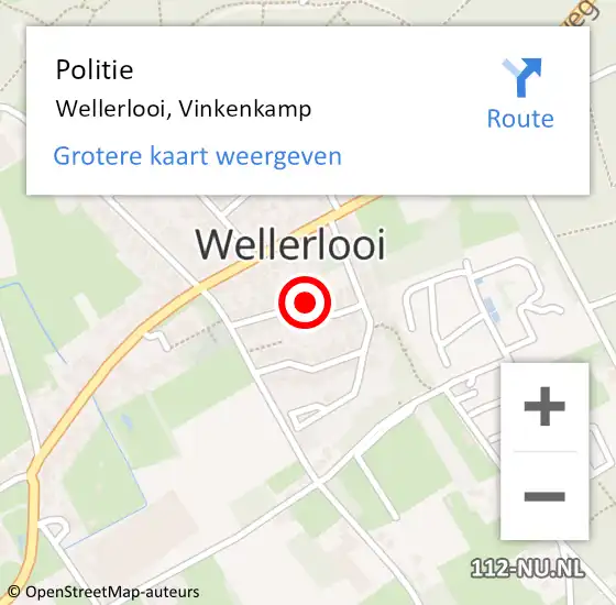 Locatie op kaart van de 112 melding: Politie Wellerlooi, Vinkenkamp op 3 mei 2022 10:35