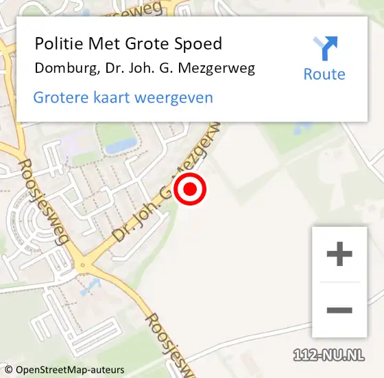 Locatie op kaart van de 112 melding: Politie Met Grote Spoed Naar Domburg, Dr. Joh. G. Mezgerweg op 3 mei 2022 11:10