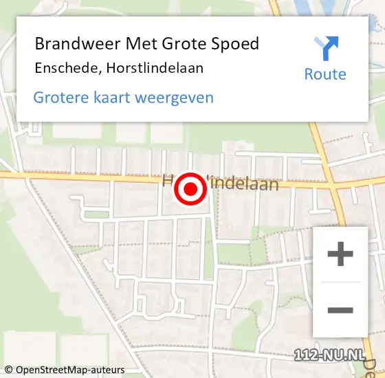 Locatie op kaart van de 112 melding: Brandweer Met Grote Spoed Naar Enschede, Horstlindelaan op 3 mei 2022 11:13