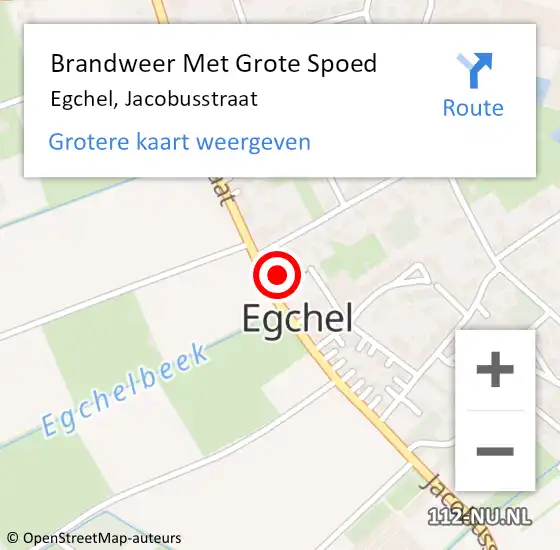 Locatie op kaart van de 112 melding: Brandweer Met Grote Spoed Naar Egchel, Jacobusstraat op 3 mei 2022 12:30