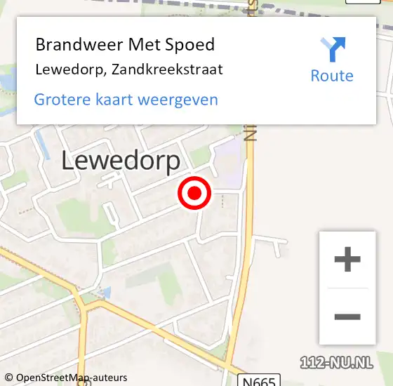 Locatie op kaart van de 112 melding: Brandweer Met Spoed Naar Lewedorp, Zandkreekstraat op 3 mei 2022 12:50