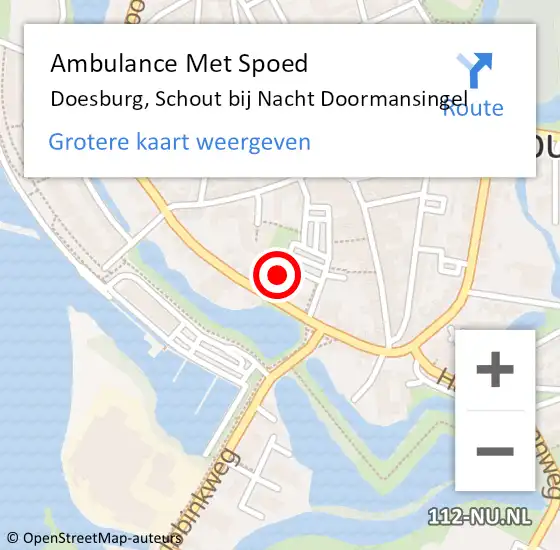 Locatie op kaart van de 112 melding: Ambulance Met Spoed Naar Doesburg, Schout bij Nacht Doormansingel op 3 mei 2022 12:50