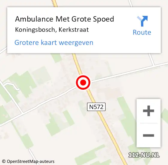 Locatie op kaart van de 112 melding: Ambulance Met Grote Spoed Naar Koningsbosch, Kerkstraat op 16 juli 2014 11:16