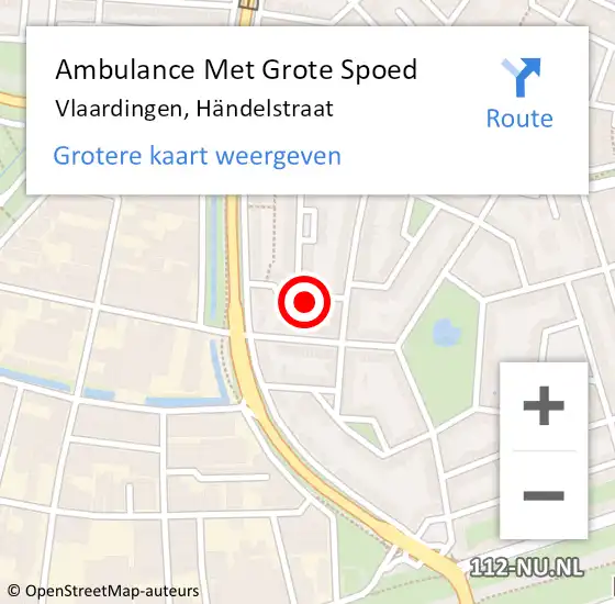 Locatie op kaart van de 112 melding: Ambulance Met Grote Spoed Naar Vlaardingen, Händelstraat op 3 mei 2022 13:29