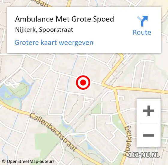 Locatie op kaart van de 112 melding: Ambulance Met Grote Spoed Naar Nijkerk, Spoorstraat op 3 mei 2022 13:38