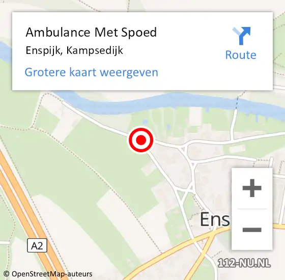 Locatie op kaart van de 112 melding: Ambulance Met Spoed Naar Enspijk, Kampsedijk op 3 mei 2022 14:13