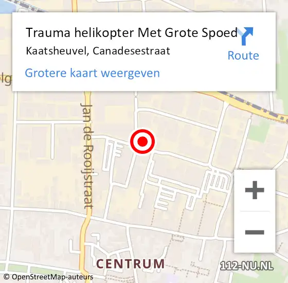 Locatie op kaart van de 112 melding: Trauma helikopter Met Grote Spoed Naar Kaatsheuvel, Canadesestraat op 3 mei 2022 14:21