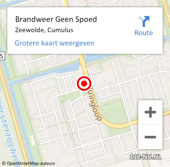 Locatie op kaart van de 112 melding: Brandweer Geen Spoed Naar Zeewolde, Cumulus op 3 mei 2022 14:34