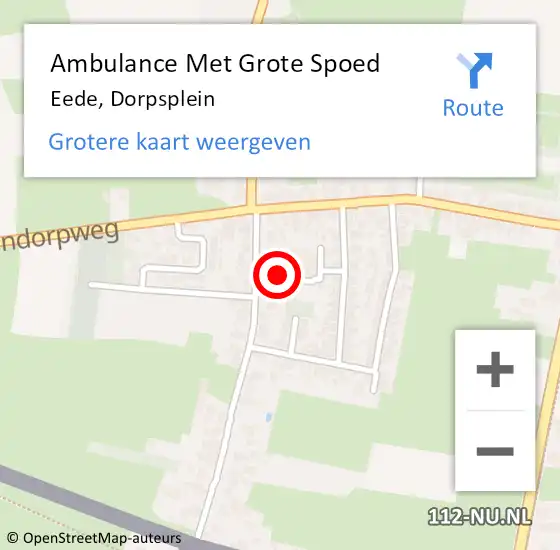 Locatie op kaart van de 112 melding: Ambulance Met Grote Spoed Naar Eede, Dorpsplein op 16 juli 2014 11:24