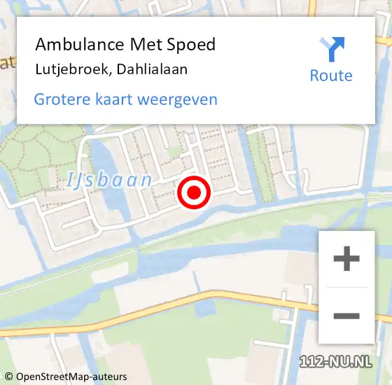 Locatie op kaart van de 112 melding: Ambulance Met Spoed Naar Lutjebroek, Dahlialaan op 3 mei 2022 15:43