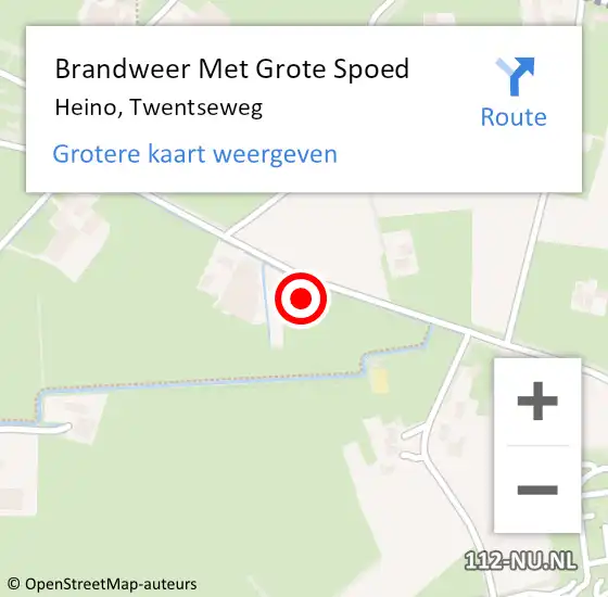 Locatie op kaart van de 112 melding: Brandweer Met Grote Spoed Naar Heino, Twentseweg op 3 mei 2022 15:52