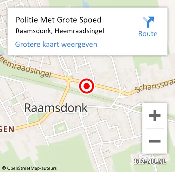 Locatie op kaart van de 112 melding: Politie Met Grote Spoed Naar Raamsdonk, Heemraadsingel op 3 mei 2022 16:43