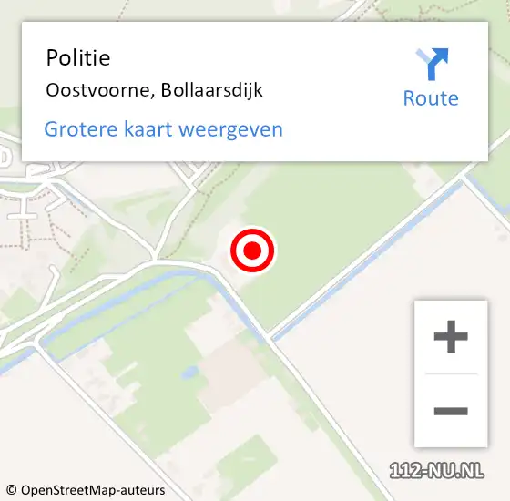 Locatie op kaart van de 112 melding: Politie Oostvoorne, Bollaarsdijk op 3 mei 2022 16:43