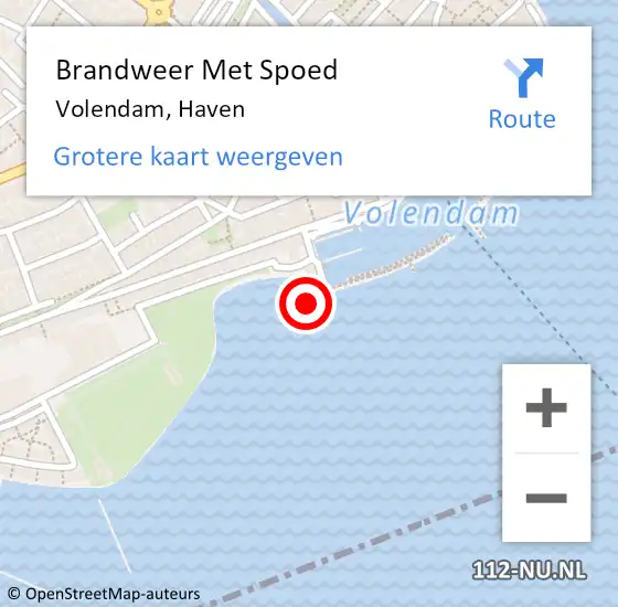 Locatie op kaart van de 112 melding: Brandweer Met Spoed Naar Volendam, Haven op 3 mei 2022 17:05