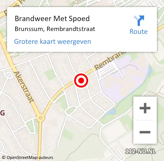 Locatie op kaart van de 112 melding: Brandweer Met Spoed Naar Brunssum, Rembrandtstraat op 3 mei 2022 17:53