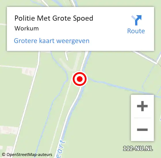 Locatie op kaart van de 112 melding: Politie Met Grote Spoed Naar Workum op 3 mei 2022 18:13