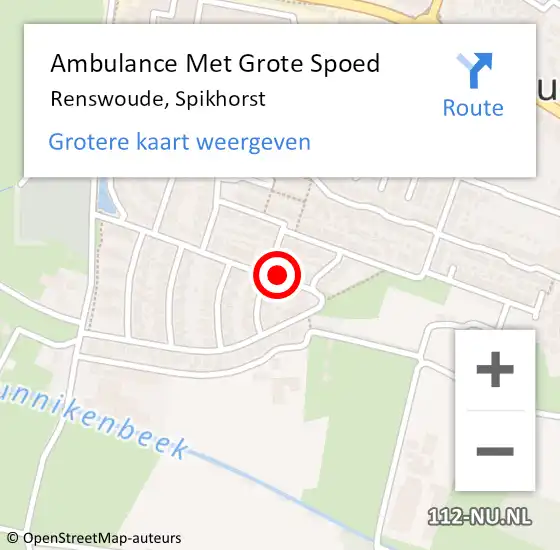 Locatie op kaart van de 112 melding: Ambulance Met Grote Spoed Naar Renswoude, Spikhorst op 3 mei 2022 18:26