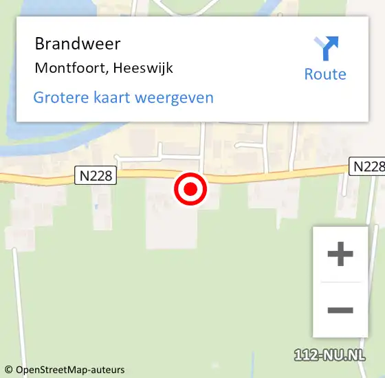 Locatie op kaart van de 112 melding: Brandweer Montfoort, Heeswijk op 3 mei 2022 19:14