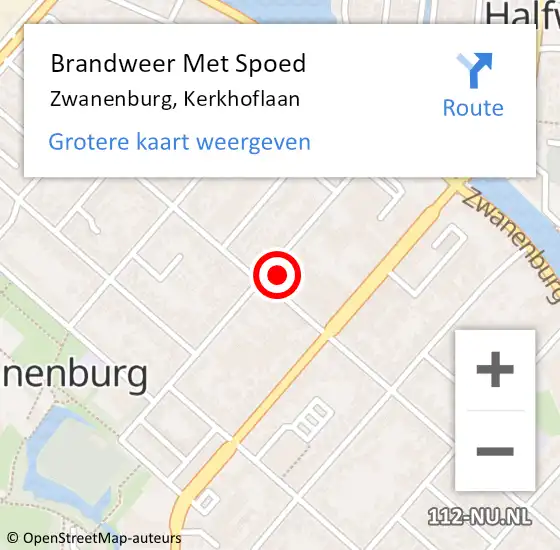 Locatie op kaart van de 112 melding: Brandweer Met Spoed Naar Zwanenburg, Kerkhoflaan op 3 mei 2022 20:39