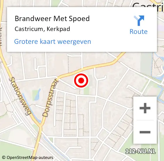 Locatie op kaart van de 112 melding: Brandweer Met Spoed Naar Castricum, Kerkpad op 3 mei 2022 20:54