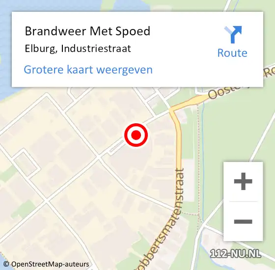 Locatie op kaart van de 112 melding: Brandweer Met Spoed Naar Elburg, Industriestraat op 3 mei 2022 20:58
