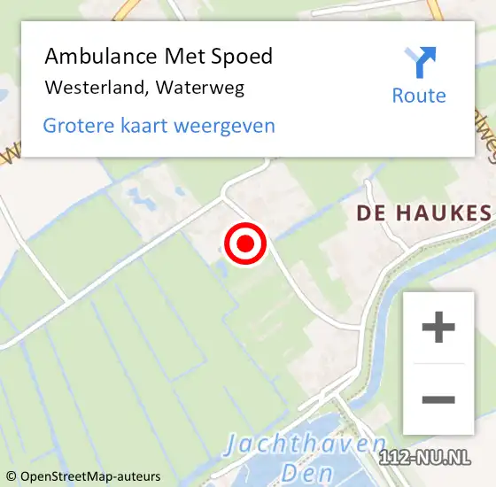 Locatie op kaart van de 112 melding: Ambulance Met Spoed Naar Westerland, Waterweg op 3 mei 2022 21:03