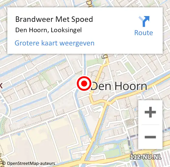 Locatie op kaart van de 112 melding: Brandweer Met Spoed Naar Den Hoorn, Looksingel op 3 mei 2022 21:14