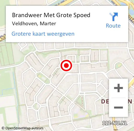 Locatie op kaart van de 112 melding: Brandweer Met Grote Spoed Naar Veldhoven, Marter op 3 mei 2022 22:11