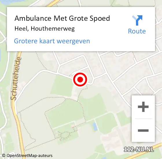 Locatie op kaart van de 112 melding: Ambulance Met Grote Spoed Naar Heel, Houthemerweg op 16 juli 2014 11:56
