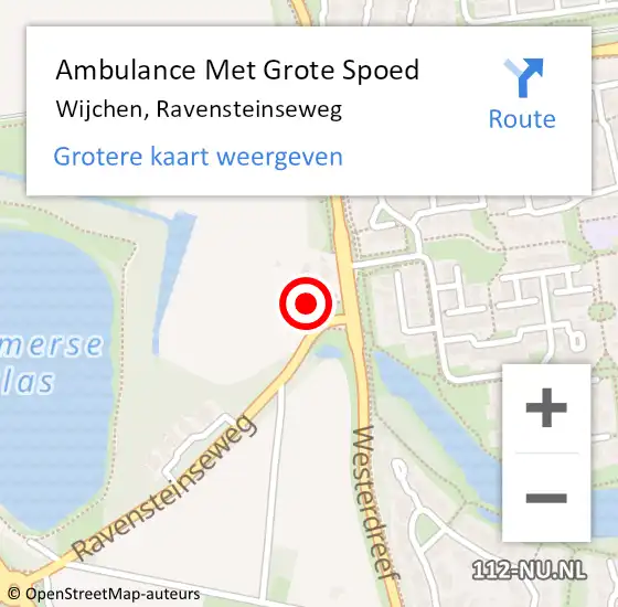 Locatie op kaart van de 112 melding: Ambulance Met Grote Spoed Naar Wijchen, Ravensteinseweg op 3 mei 2022 22:39