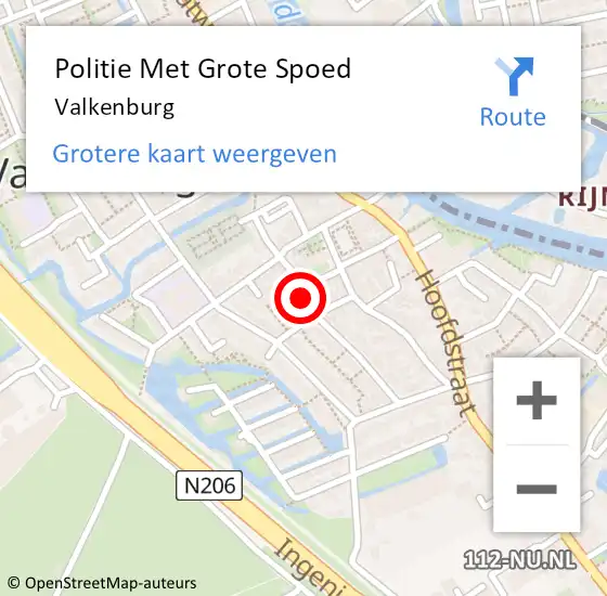 Locatie op kaart van de 112 melding: Politie Met Grote Spoed Naar Valkenburg op 3 mei 2022 23:05