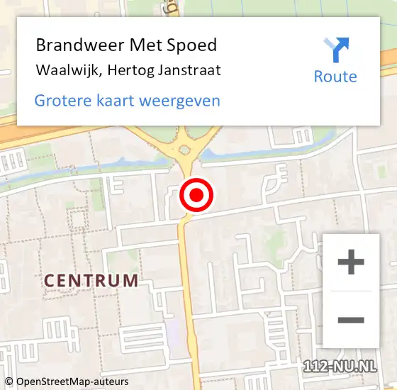 Locatie op kaart van de 112 melding: Brandweer Met Spoed Naar Waalwijk, Hertog Janstraat op 3 mei 2022 23:48