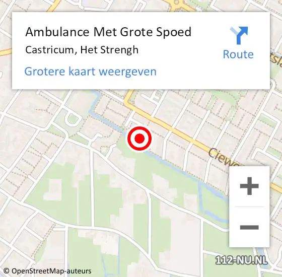 Locatie op kaart van de 112 melding: Ambulance Met Grote Spoed Naar Castricum, Het Strengh op 4 mei 2022 00:50