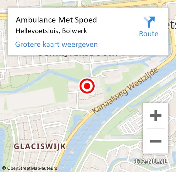 Locatie op kaart van de 112 melding: Ambulance Met Spoed Naar Hellevoetsluis, Bolwerk op 4 mei 2022 03:16