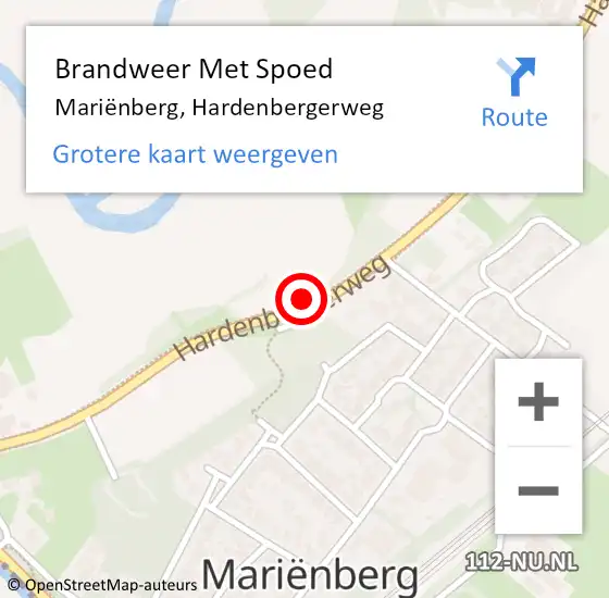 Locatie op kaart van de 112 melding: Brandweer Met Spoed Naar Mariënberg, Hardenbergerweg op 4 mei 2022 03:39