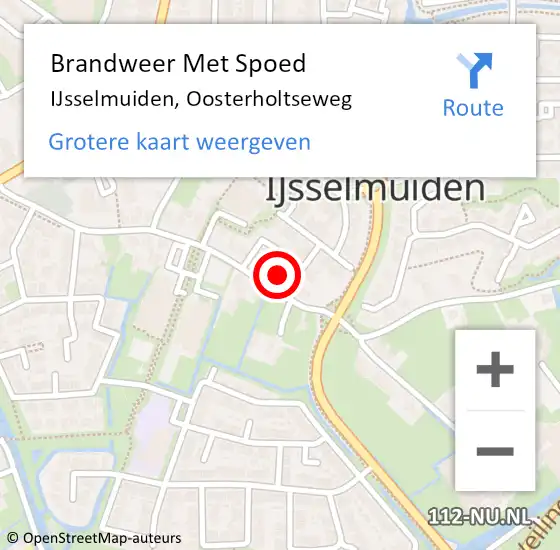 Locatie op kaart van de 112 melding: Brandweer Met Spoed Naar IJsselmuiden, Oosterholtseweg op 4 mei 2022 04:15