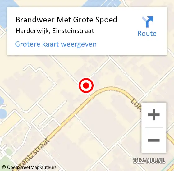 Locatie op kaart van de 112 melding: Brandweer Met Grote Spoed Naar Harderwijk, Einsteinstraat op 4 mei 2022 04:24