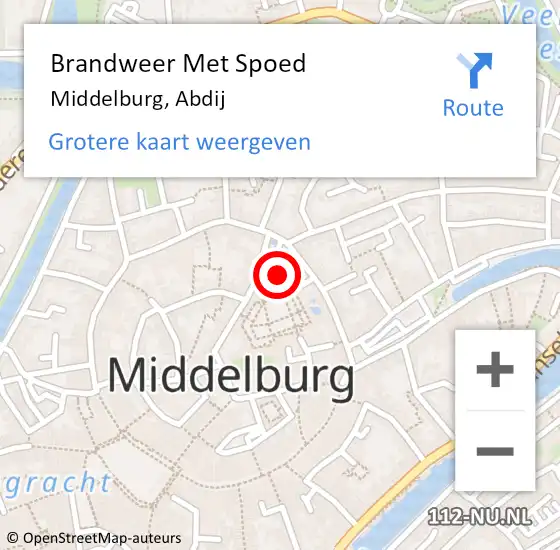 Locatie op kaart van de 112 melding: Brandweer Met Spoed Naar Middelburg, Abdij op 4 mei 2022 05:23