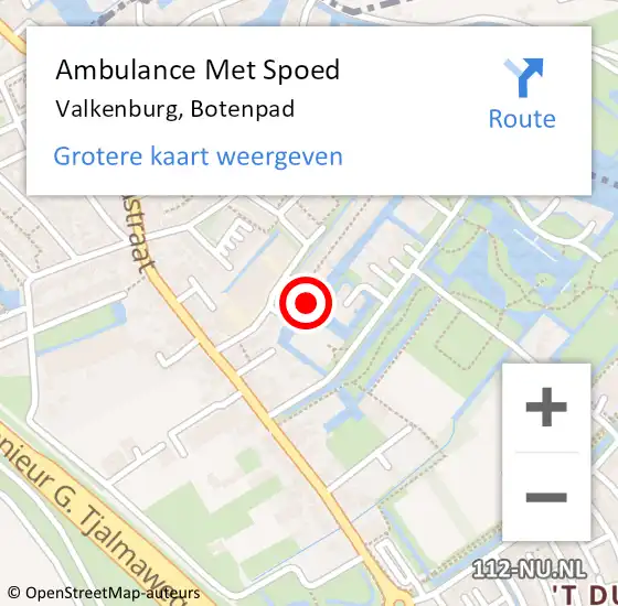 Locatie op kaart van de 112 melding: Ambulance Met Spoed Naar Valkenburg, Botenpad op 4 mei 2022 06:28