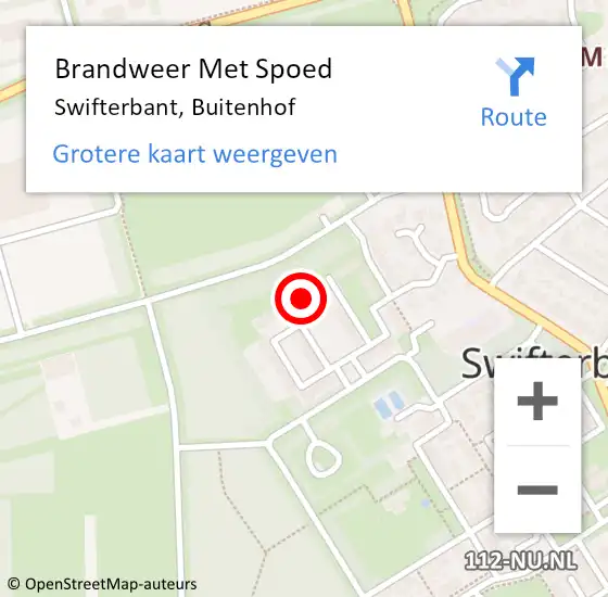 Locatie op kaart van de 112 melding: Brandweer Met Spoed Naar Swifterbant, Buitenhof op 4 mei 2022 07:19