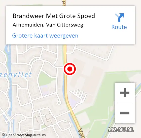 Locatie op kaart van de 112 melding: Brandweer Met Grote Spoed Naar Arnemuiden, Van Cittersweg op 4 mei 2022 08:48