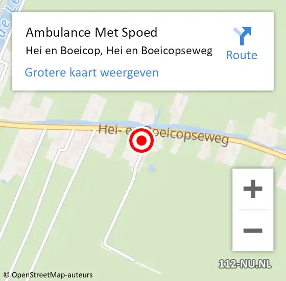 Locatie op kaart van de 112 melding: Ambulance Met Spoed Naar Hei en Boeicop, Hei en Boeicopseweg op 16 juli 2014 12:16